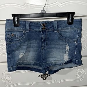 Jean distressed shorts